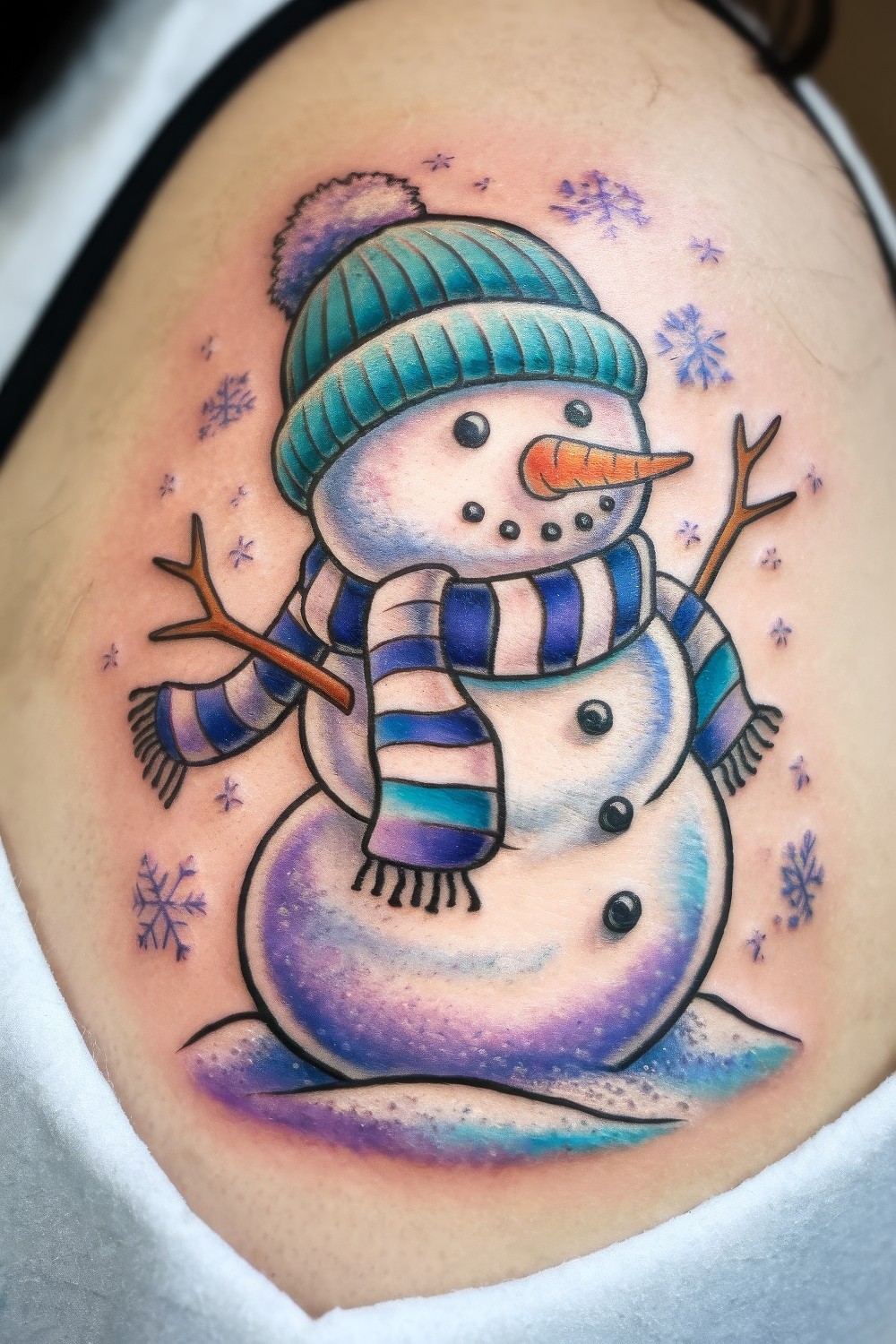 35 Charming Snowman Tattoo Design Ideas to Melt Your Heart