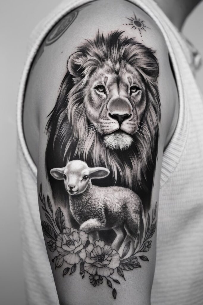 18 Stunning Lion and Lamb Tattoo Design Ideas for Animal Lovers – Skin ...