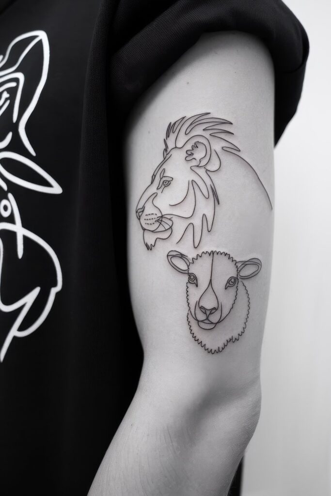18 Stunning Lion and Lamb Tattoo Design Ideas for Animal Lovers – Skin ...